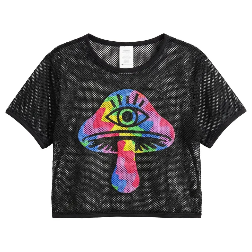 Mesh T-shirt Shrooms Dame