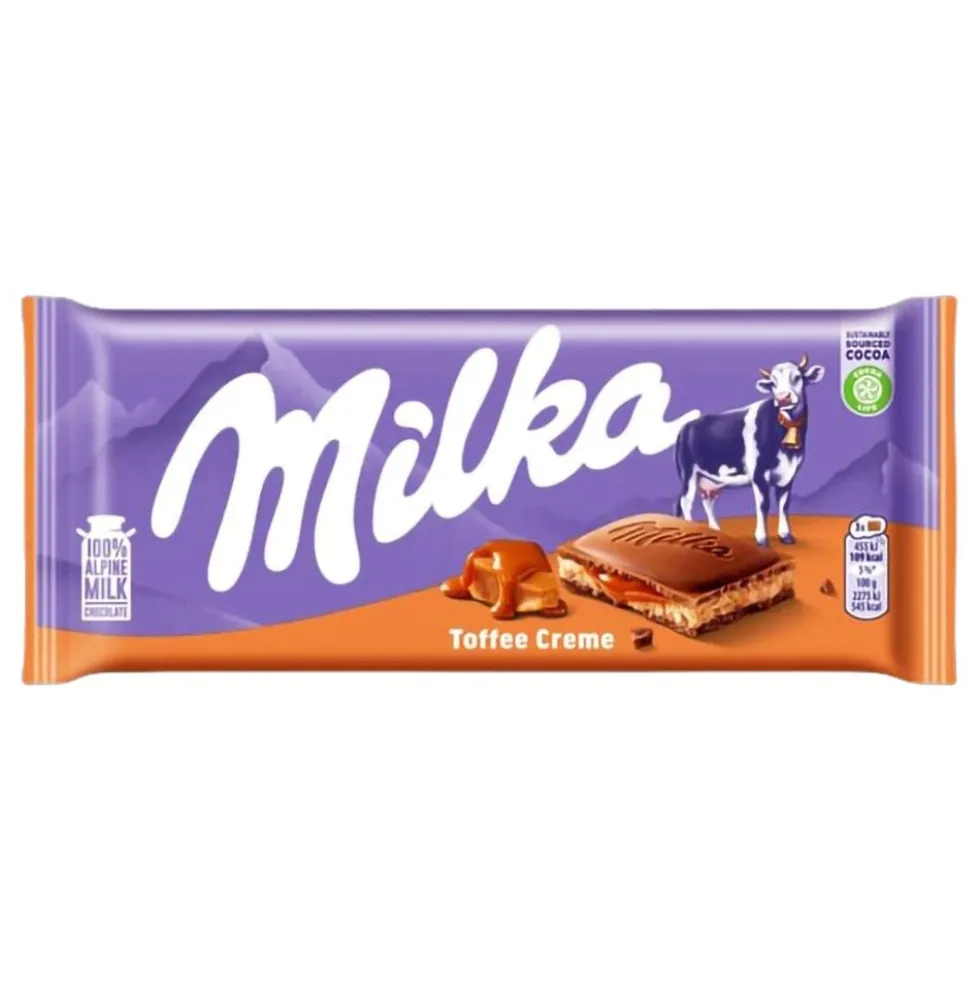 Milka Mælkechokoladebar Toffee Creme