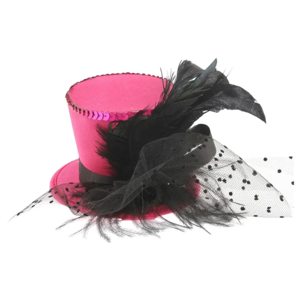 Minihat med clips lyserød