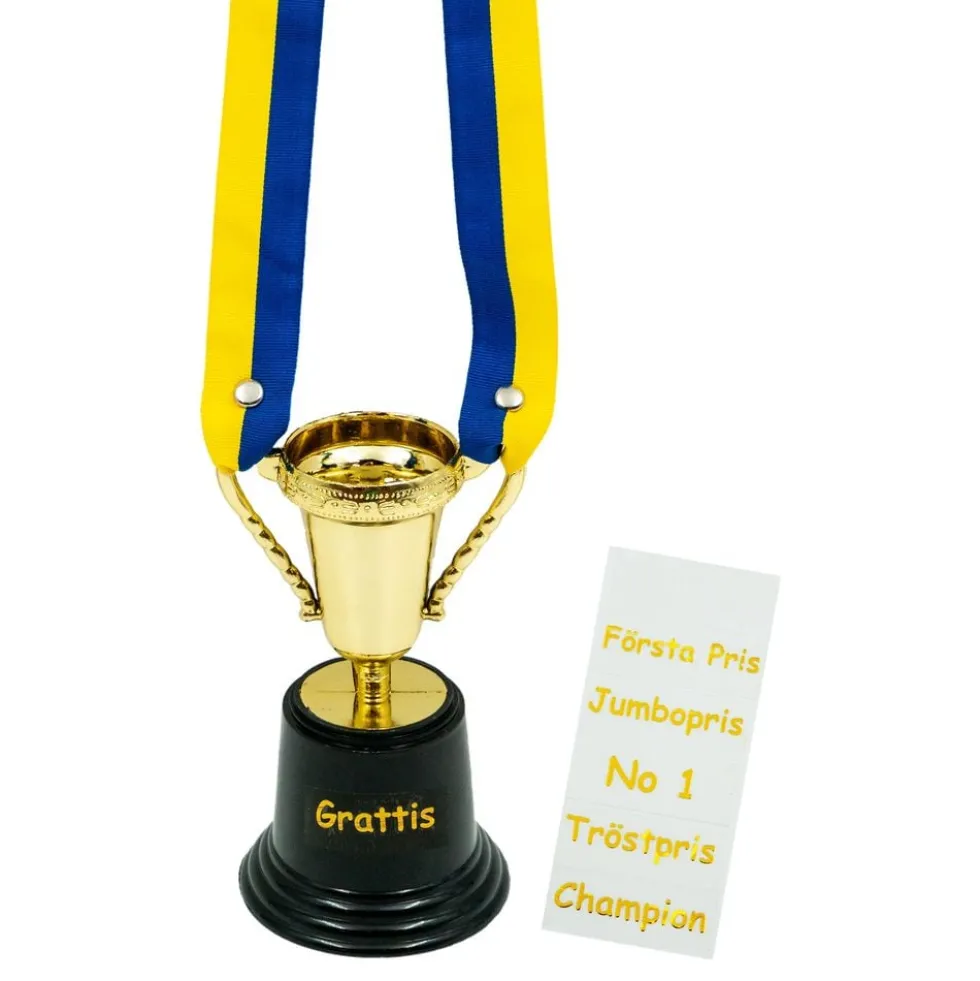 Minipokal Guld med Svensk Bånd
