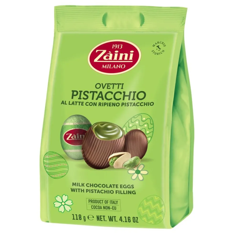Mælkechokoladeæg med pistacie fyld
