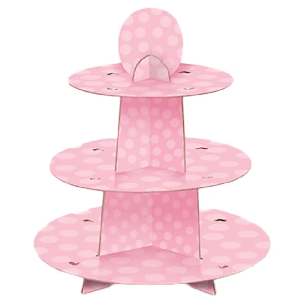 Muffinsstativ Baby Shower Lyserød