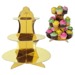 Muffinstativ Guld Metallic