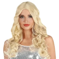 Naturlige Lokker Blond Lang Paryk