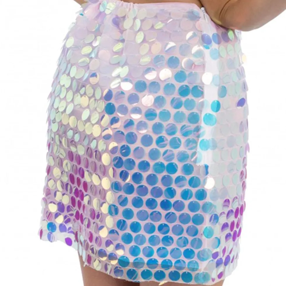 Nederdel med Palietter Iridescent Lyserød