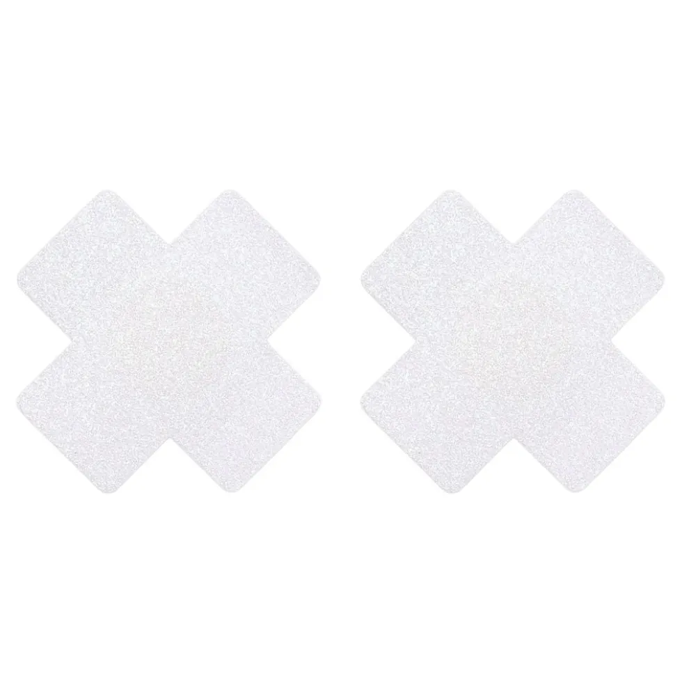 Nipple Covers Kors Hvid Glitter