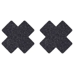Nipple Covers Kors Sorte Glitter