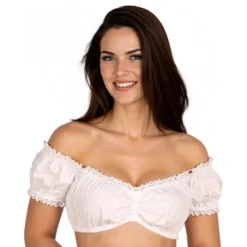 Oktoberfest Dirndl Bluse Hvid