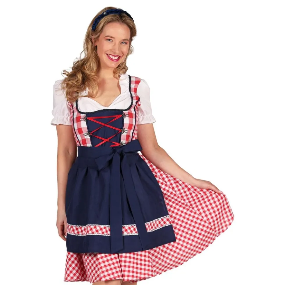 Oktoberfest Dirndl Edelweiss Rød/Hvid Kostume