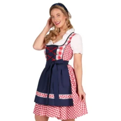 Oktoberfest Dirndl Edelweiss Rød/Hvid Kostume