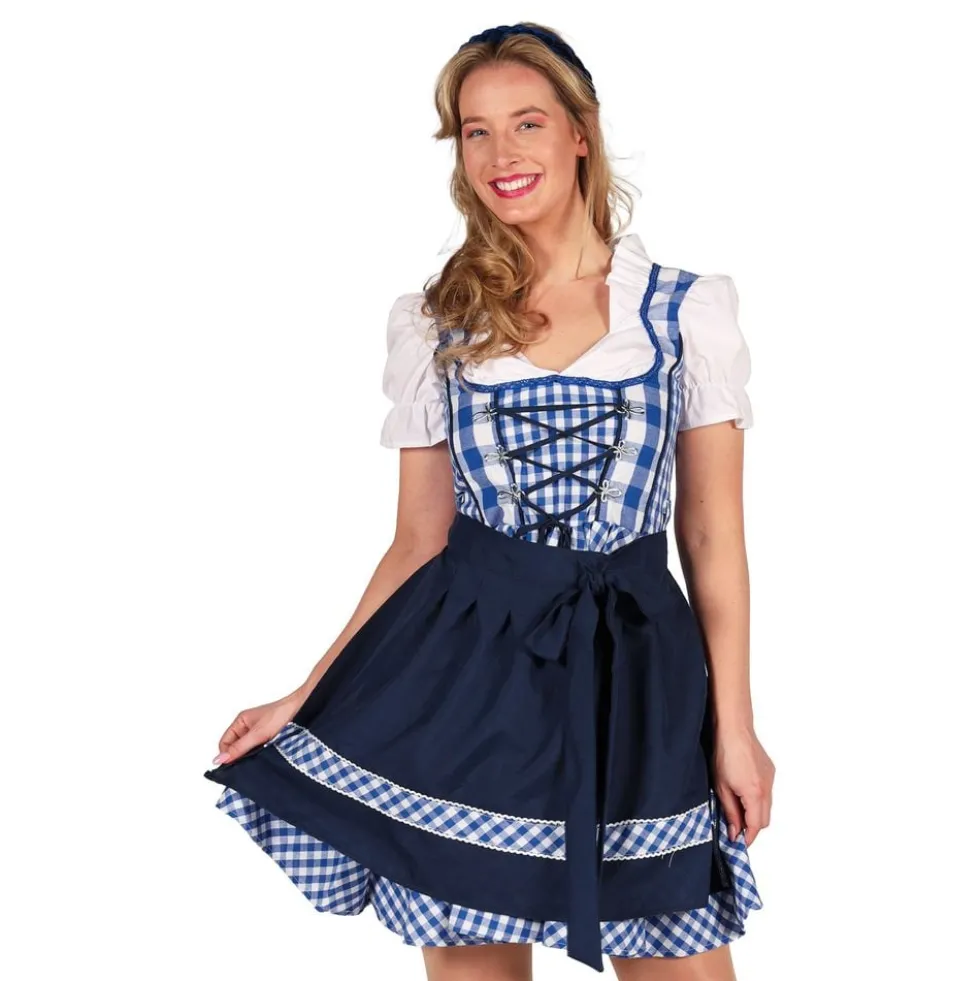 Oktoberfest Dirndl Edelweiss Blå/Hvid Kostume