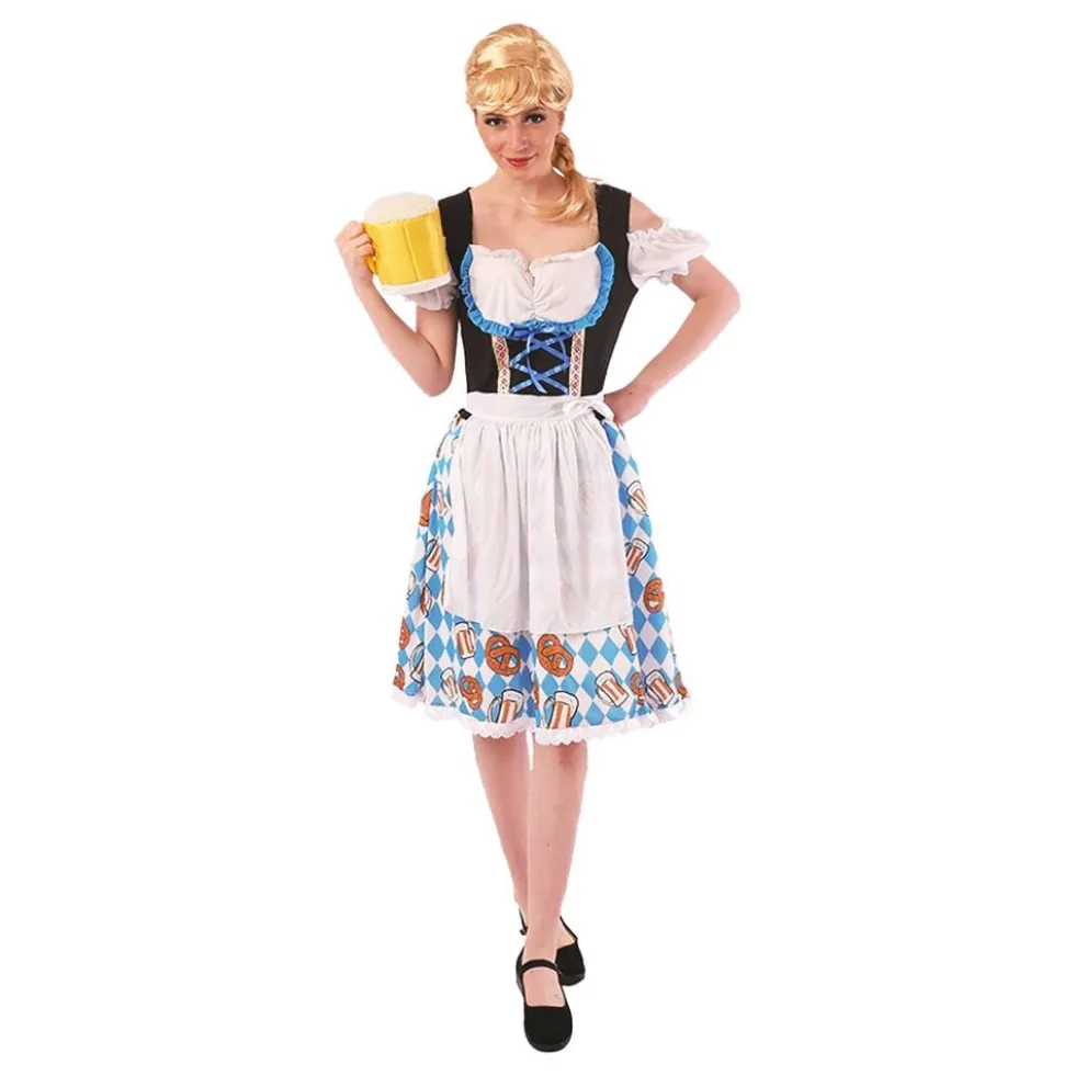 Oktoberfest Kjole Blå Kostume
