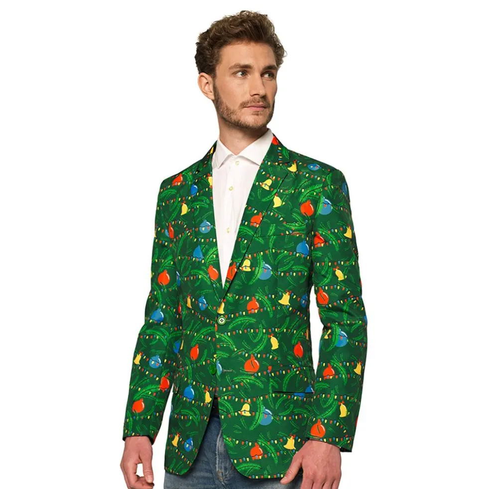 OppoSuits Christmas Green Tree Light Herre Jakke