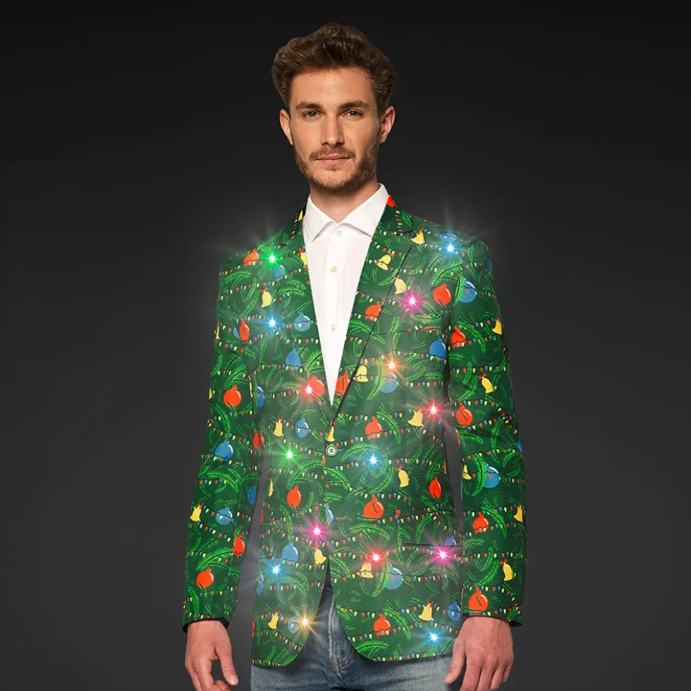 OppoSuits Christmas Green Tree Light Herre Jakke