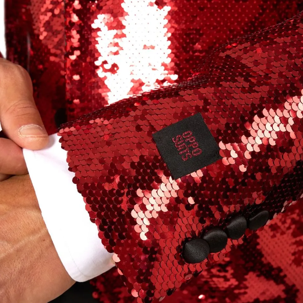 OppoSuits Paljettblazer Brilliant Rød
