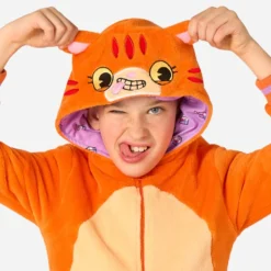 OppoSuits Rød Kat Børne Onesie