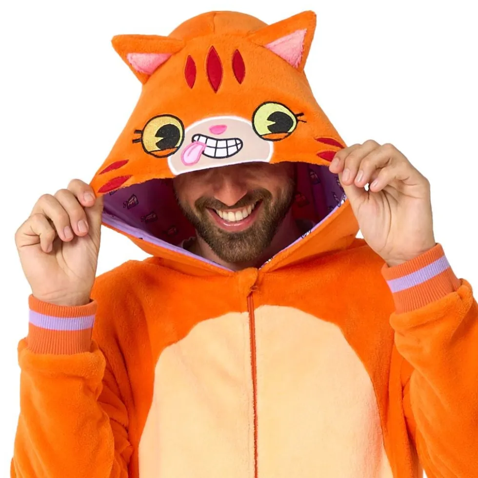 OppoSuits Rød Kat Onesie