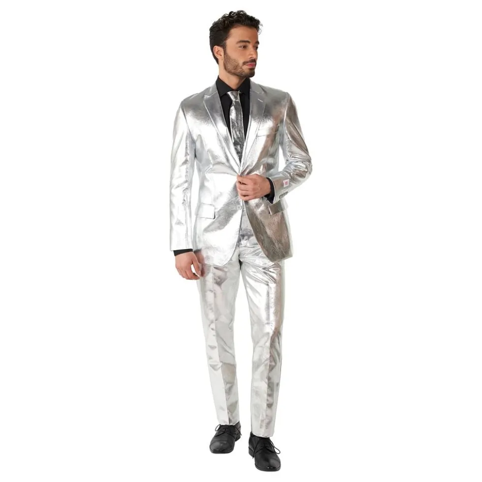 OppoSuits Shiny Jakkesæt Sølv