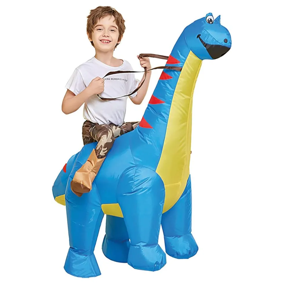 Oppustelig Ridende Dinosaur Børnekostume