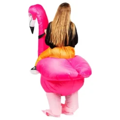 Oppustelig Ridende Flamingo Kostume