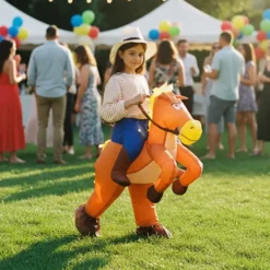 Oppustelig Ridende Hest Børnekostume