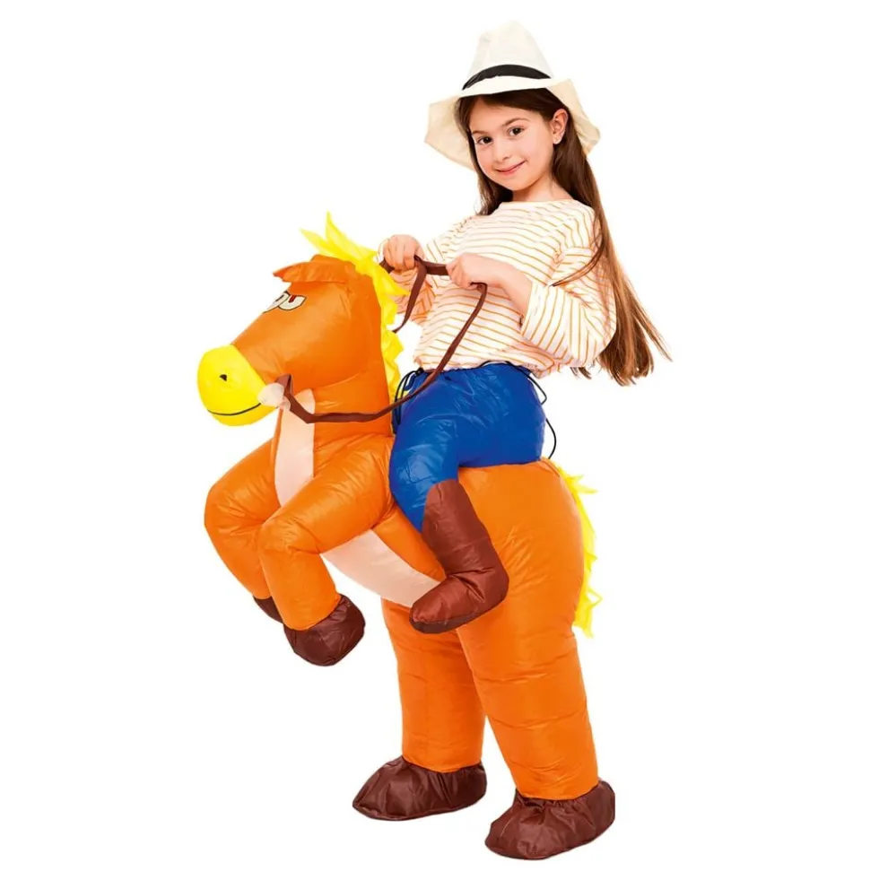 Oppustelig Ridende Hest Børnekostume