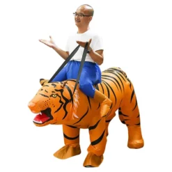 Oppustelig Ridende Tiger Kostume