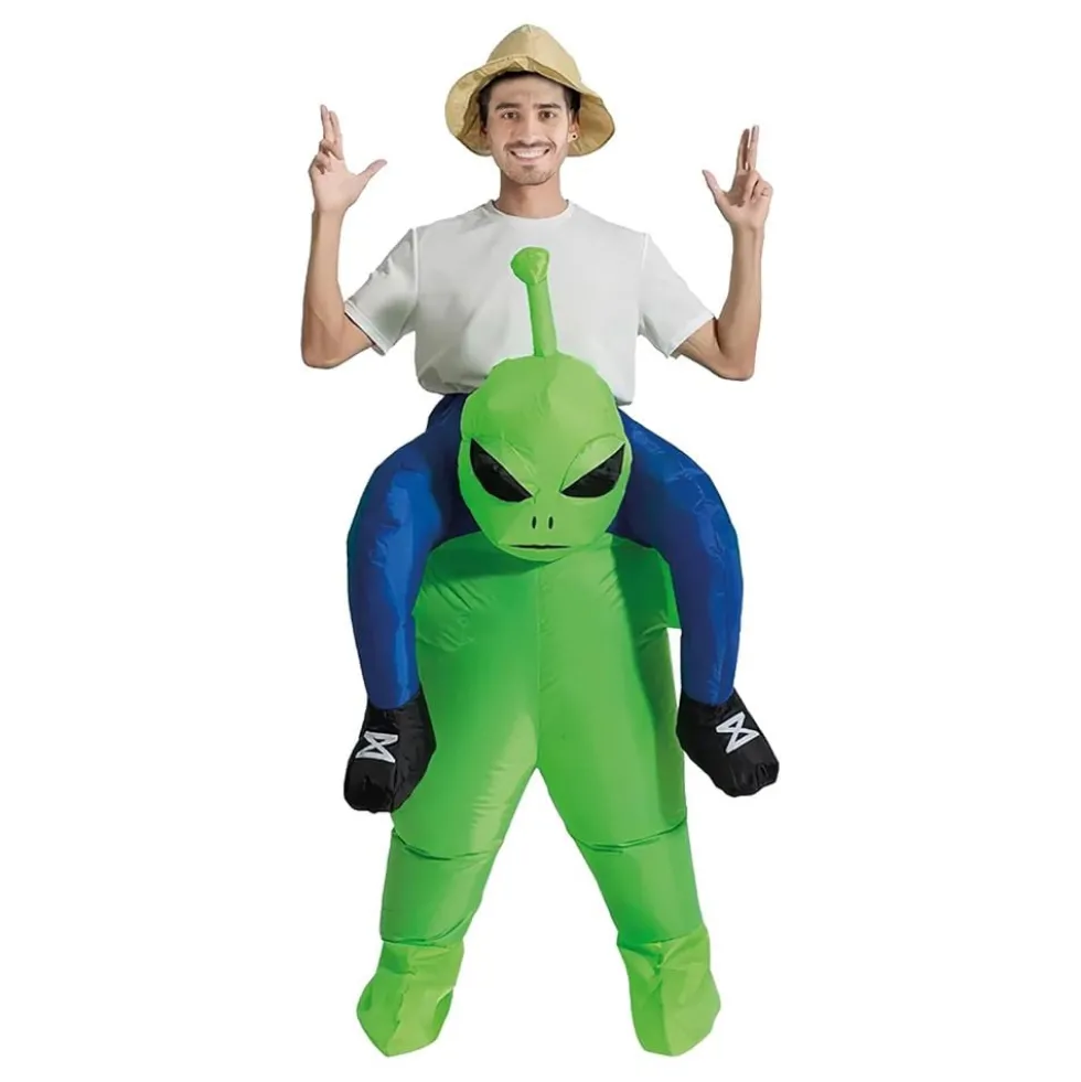 Oppusteligt Ridende Alien Kostume