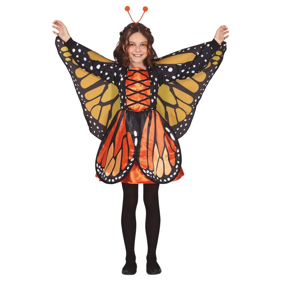 Orange Sommerfugl Børnekostume