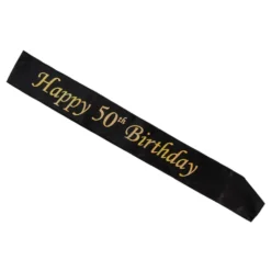Ordensbånd Happy 50th Birthday Sort/Guld