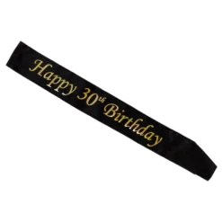 Ordensbånd Happy 30th Birthday Sort/Guld