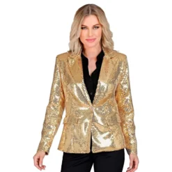 Pailletblazer Dame Guld