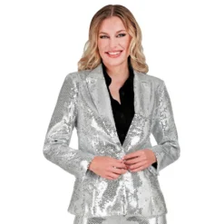 Pailletblazer Dame Sølv