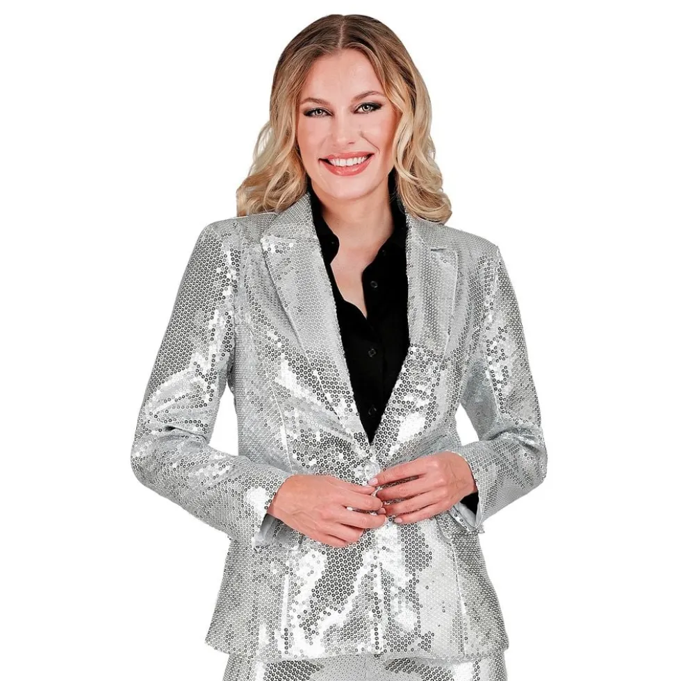 Pailletblazer Dame Sølv