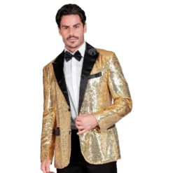 Pailletblazer Herre Guld