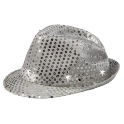 Paillethat Sølv med LED-Belysning