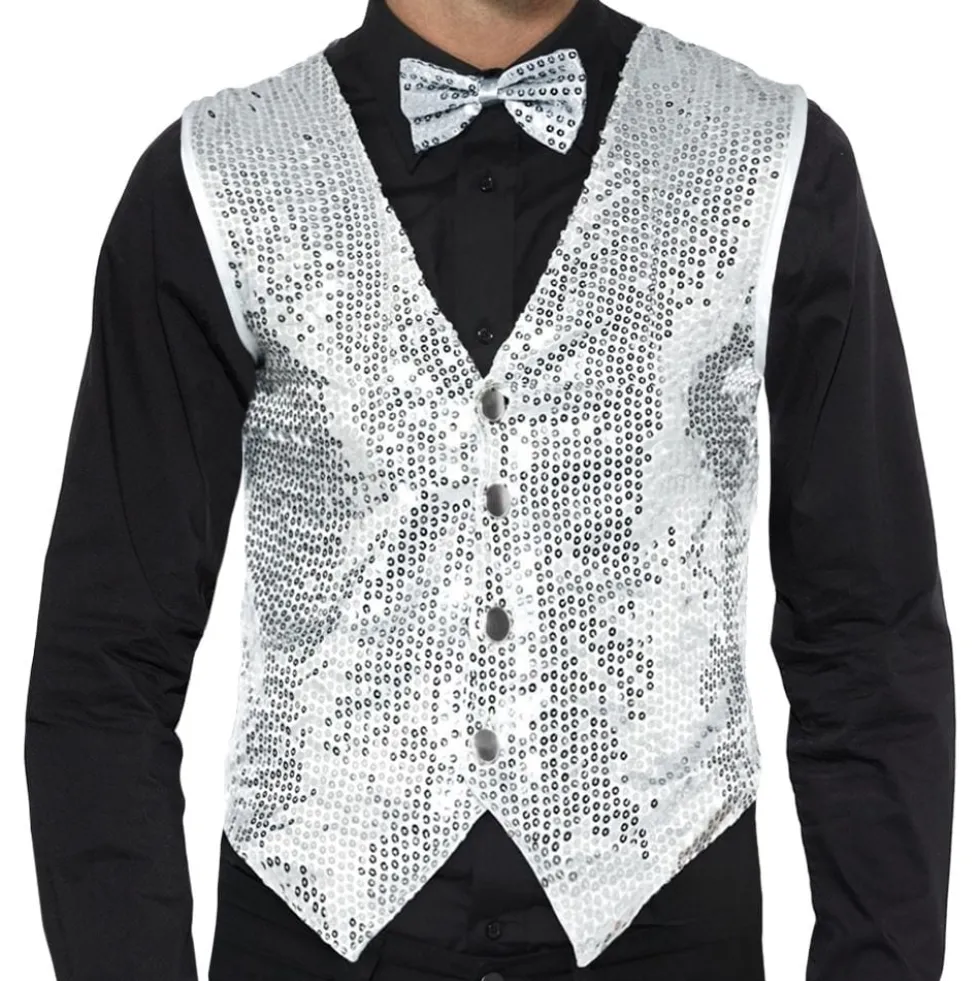 Pailletvest Sølv