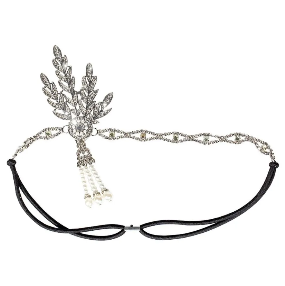 Pandebånd Flapper Sølv Deluxe