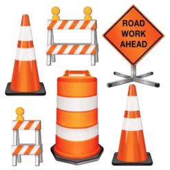 Papdekorationer Road Work Ahead