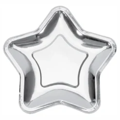 Papirasiet Stjerne Sølv Metallic