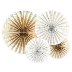 Papirvifter Hvide/Guld Metallic Mix Hængende Dekoration