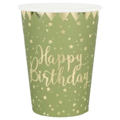 Papkrus Happy Birthday Guld/Grøn