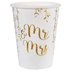 Papkrus Mr & Mrs Hvid/Guld