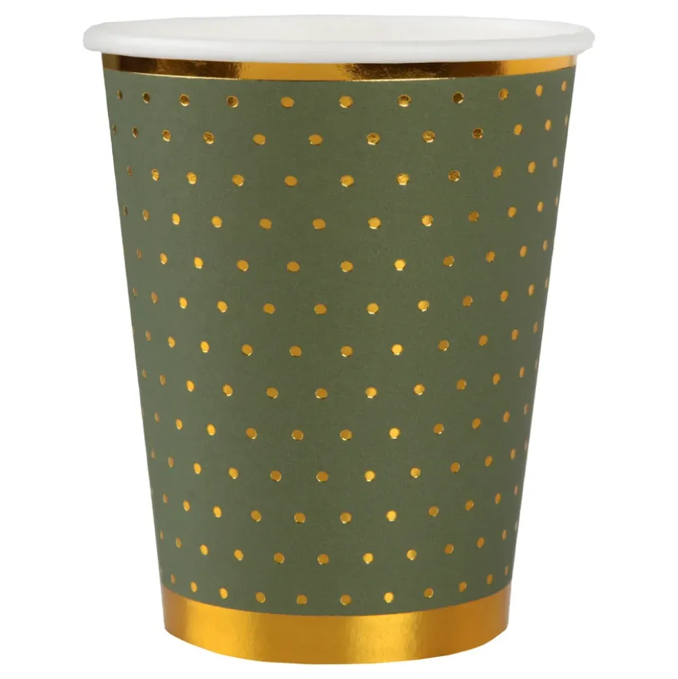 Papkrus Prikkede Grøn/Guld