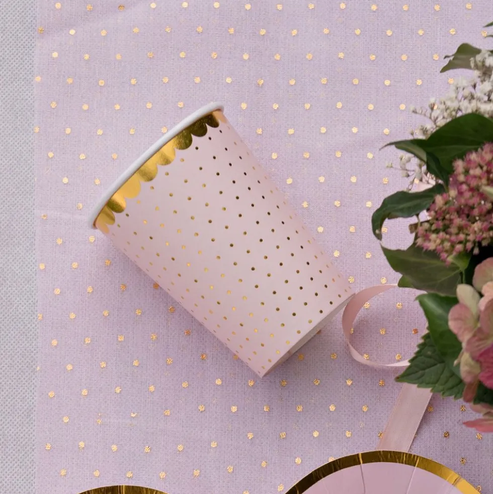 Papkrus Prikkede Lyserød/Guld