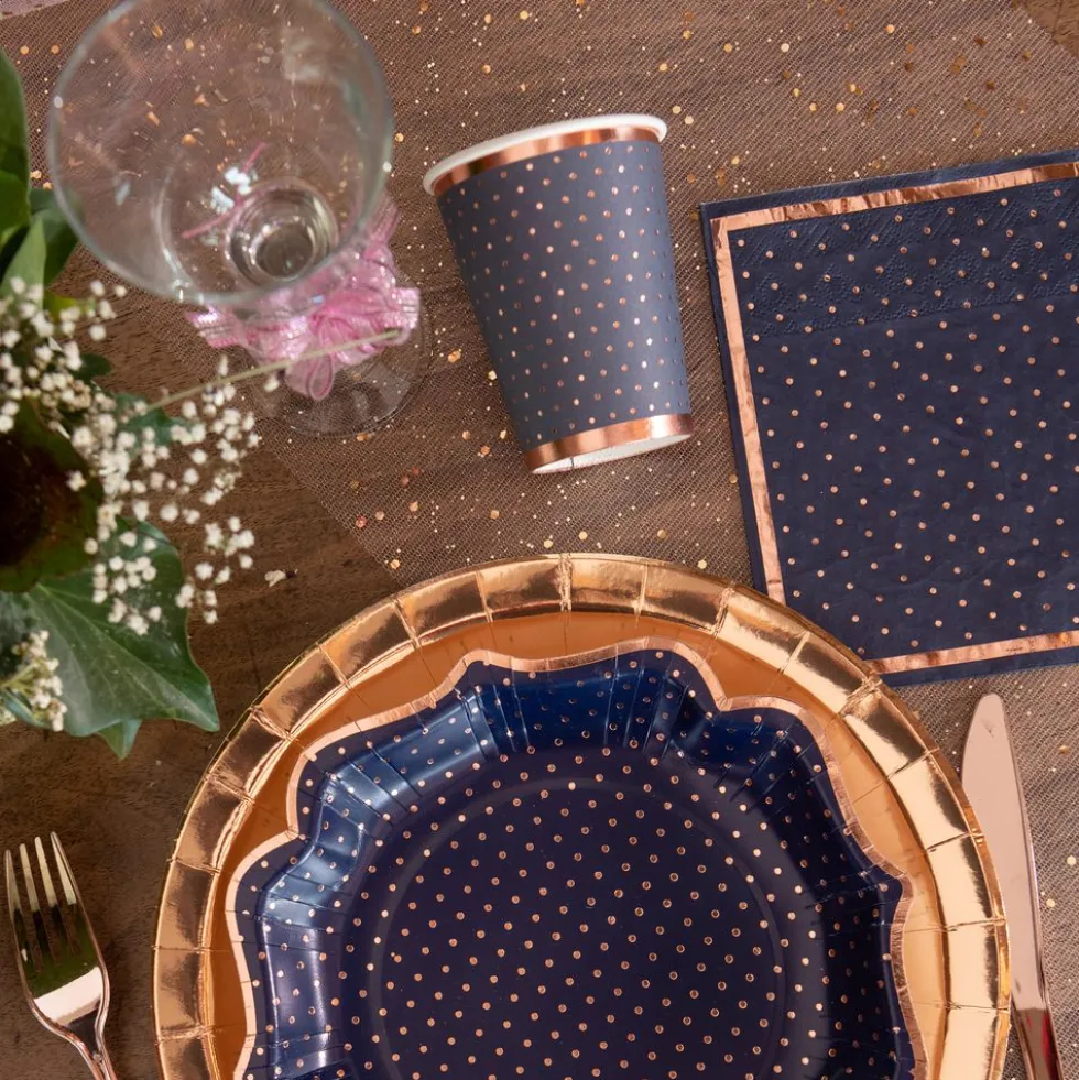 Papkrus Prikkede Navy/Rosaguld