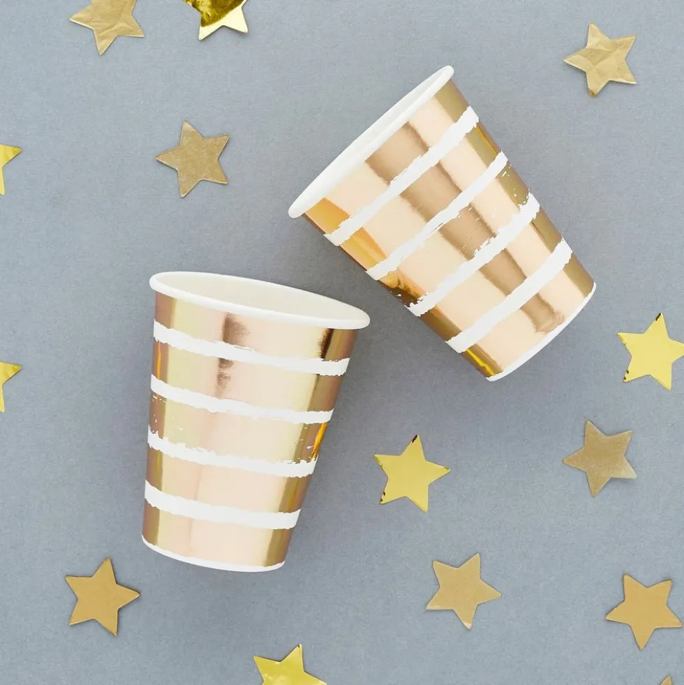 Papkrus Stribede Guld Metallic