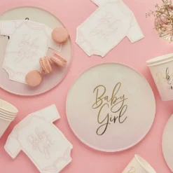 Paptallerkener Baby Girl Lyserød
