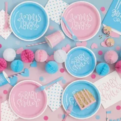 Paptallerkener Baby Shower Lyserød