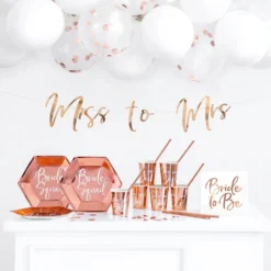 Paptallerkener Bride Squad Rosaguld